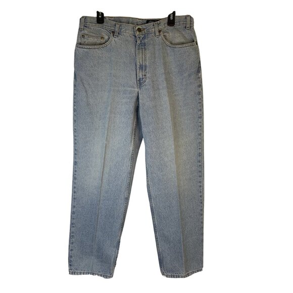 Eddie Bauer Mens 36 x 32 Classic Relaxed Fit Blue Jeans GUC High Rise 8481 Thick - Picture 1 of 11